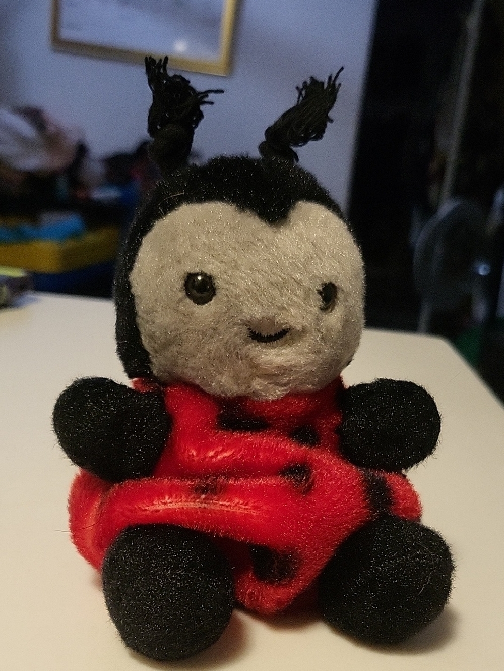Cute Ladybug Palm Pal in Red and Black - Soft Cuddly Companion